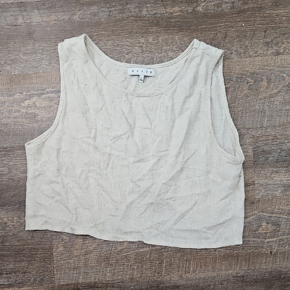 4/$25 Linen Blend Flowy Crop Top Tank